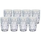 Copos Vidro Grosso Modelo Diamante 370 ML Transparente - 8 Un