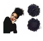 Coque Aplique Afro Puff Cacheado Orgânico Cor Preto