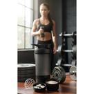 Coqueteleira 500ml Preta 3 em 1: Shake Perfeito Sem Grumos