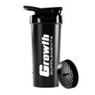Coqueteleira Shake Academia Garrafa de Àgua 600ml Original Preta Growth Coqueteleira Shake Academia Garrafa de Àgua 600ml Original Preta Growth