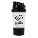 Coqueteleira Shaker Avanti Supplements Transparente 400ml com Compartimento e Mixer Ball Academia