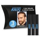 Cor de barba e sobrancelha, apenas para homens, marrom médio de 1 dia (x3)
