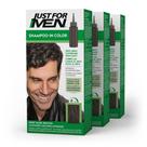 Cor de cabelo só para homens Shampoo-In Deep Dark Brown H-46 x3