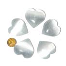 Coração de Selenita Natural Polido - 10 Peças de 4 a 4,5 cm Tipo A