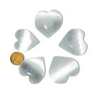 Coração de Selenita Polido Natural Tipo A - 5 Peças de 3,5 a 4 cm