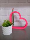 Coração Decorativo com Tubo de Vidro e Mini Cachepot
