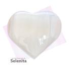 Coração Pedra Selenita Natural Limpeza Energética 6cm