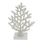 Coral Alças 20cm Poliresina Branca Base Acrilica