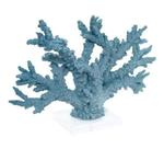 Coral Decoração De Mesa Ramos Resina Azul Base Acrilica