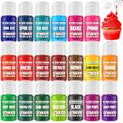 Corante Alimentício em Gel - Kit com 20 Cores Vibrantes, Corante Alimentício Concentrado e Sem Sabor para Confeitaria, Bolo, Biscoito, Fondant, Cobertura, Macaron, Glacê - Frascos de 13 ml