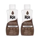Corante líquido Rit Dye multiuso, 240 ml, marrom escuro, pacote com 2 Corante líquido Rit Dye multiuso, 240 ml, marrom escuro, pacote com 2