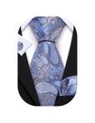 Corbata Barry.Wang Conjunto con Diseño Paisley Seda 150 cm x 8.5 cm Azul