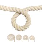 Corda de algodão FOSER, cordão de macramê torcido de 3 fios (bege, 20 mm)