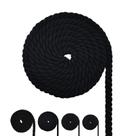 Corda de algodão FOSER, cordão de macramê torcido de 3 fios (preta, 6 mm)