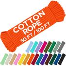Corda de algodão TECEUM 30,5 mm laranja 5 mm trançada forte