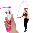 Corda De Pular Contador Giros Rolamento 2,6m Fitness Queima Calorias Malhar Aeróbico Rosa