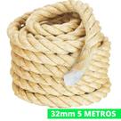 Corda De Sisal 32mm 5 Metros Reforçada Naval Decoração Exercício Funcional Academia Escalada Corda De Sisal 32mm 5 Metros Reforçada Naval Decoração Exercício Funcional Academia Escalada