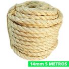 Corda De Sisal Natural 14mm 5 Metros Resistente Trança Arranhador Gatos Decoração Artesanato Construção
