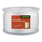 Corda LUOPUTUO, trança sólida de nylon branco de 250 pés, 8 mm de diâmetro