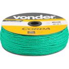 Corda multifilamentada trançada 4mmx360m 2,9kg verde polipropileno carretel - Vonder