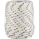 Corda Multifilamento Trançada 12,0 mm x 50 m, Branca com Detalhes em Preto e Amarelo, Vonder