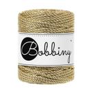 Corda para macramê Bobbiny 3 mm 3 cabos metálica dourada 50 m