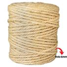 Corda Sisal Natural 6mm 67 Metros Fio, Cordão, Barbante, Linha Rolo Fechado