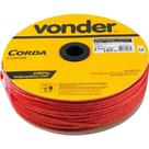 Corda Trançada Vonder 6 Mm Vermelha 165 M Polipropileno Para Amarração De Cargas E Fardos