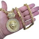 Cordão 10mm baiano + Pingente Leão - Banhado a ouro 18k Cordão 10mm baiano + Pingente Leão - Banhado a ouro 18k