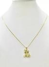 Cordão 1mm Feminino Urso Abraçando Coração - Banhado a Ouro