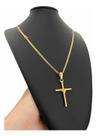 Cordão 3mm Piastrine + Pingente Cruz Fio Banhado A Ouro 18k Cordão 3mm Piastrine + Pingente Cruz Fio Banhado A Ouro 18k