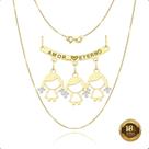 Cordão 45cm Com Canga E Pingentes filhos Meninas Ouro 18k (3 Meninas) Cordão 45cm Com Canga E Pingentes filhos Meninas Ouro 18k (3 Meninas)