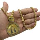 Cordão 5mm baiano + Pingente Nossa Senhora - Banhado a ouro