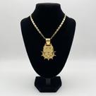 Cordão 5mm Piastrine + Pingente Pitbull - Banhado a ouro