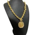 Cordão Baiano 13mm + Pingente Letra - Banhado a Ouro