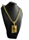 Cordão Balão 13mm + Pingente Jesus Cristo Banhado a Ouro 18k