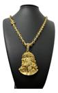 Cordão Balão 8mm Banhado A Ouro 18k + Pingente Jesus 3d Gg