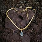 Cordão Banhada a ouro 18k com pingente de cristal -Garantia de 1 ano!!!
