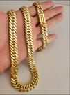 Cordão Banhado A Ouro 18k Grumet 13mm Pulseira+pingente Cruz