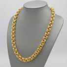 Cordão Banhado A Ouro 18k Modelo Friso Triplo 12mm Luxo