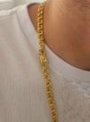 Cordão Banhado Ouro 18k Friso Duplo 8mm/70cm Super Luxo