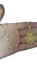 Cordão Cad Alongado 1mm Pingente Jesus Dono - Banhado A Ouro