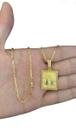 Cordão Cad Alongado 1mm + Pingente Nossa Sra Banhado A Ouro