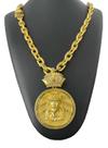 Cordão Cadeado 14mm + Pingente Jesus - Banhado A Ouro 18k