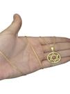 Cordão Cadeado 1mm + Pingente Estrela Davi - Banhado A Ouro