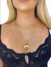 Cordão Cadeado 2x1 Feminino 2mm + Pingente Banhados Ouro 18k