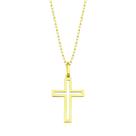 Cordão Cadeado 60cm Pingente Cruz Crucifixo De Ouro 18k Masculino