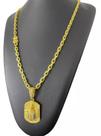 Cordão Cadeado 6mm Fecho + Pingente N Sra Banhado A Ouro 18k