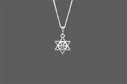 Cordão Colar de Estrela de Davi Triangular vários triângulos