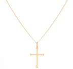 Cordão Colar Masculino De Ouro 18k Piastrine 60cm E Cruz Cordão Colar Masculino De Ouro 18k Piastrine 60cm E Cruz
